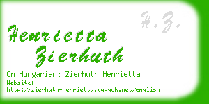 henrietta zierhuth business card